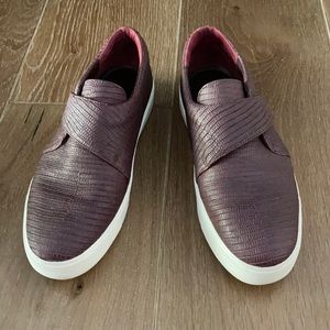 Vince Burgundy Leather Sneakers